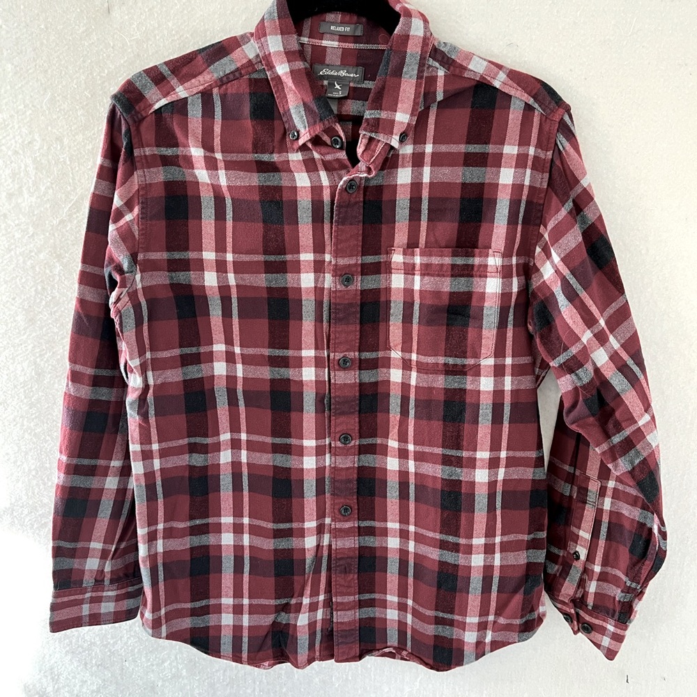 Eddie Bauer Relaxed Fit Flannel Shirt Sz S